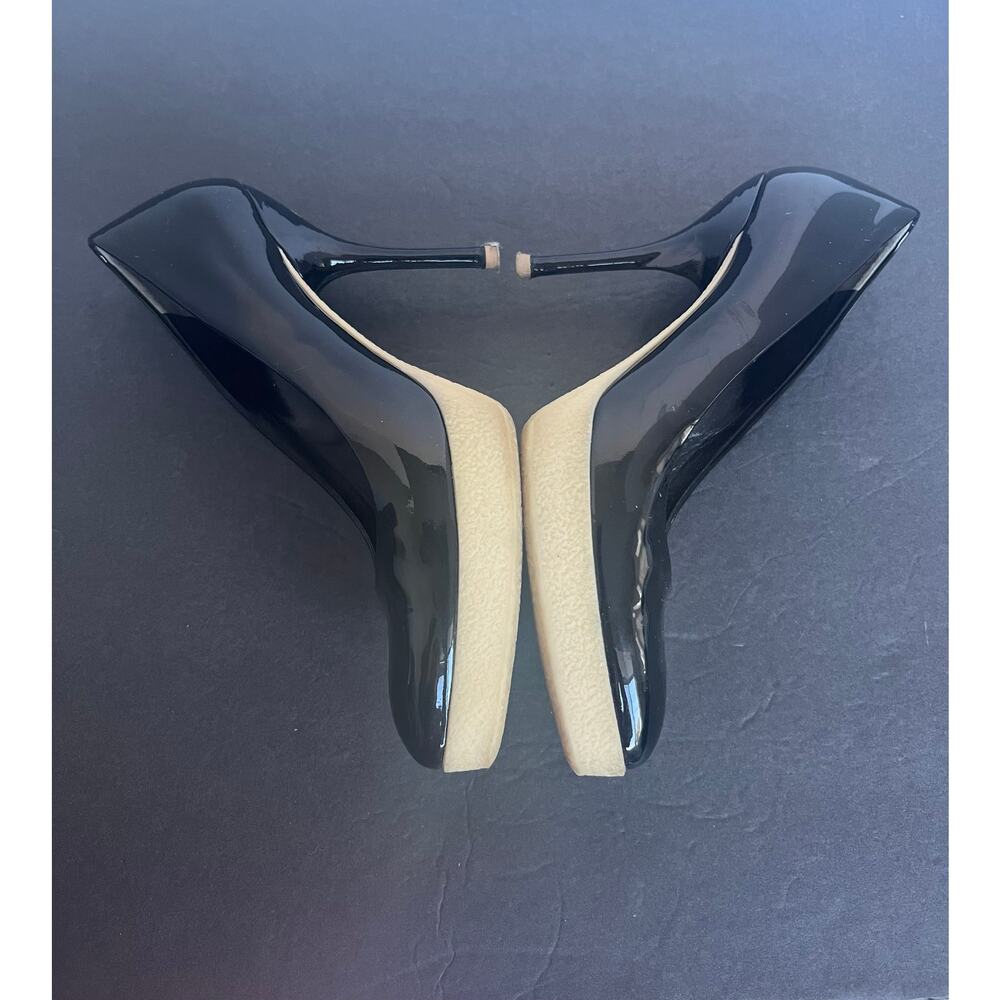 Gucci Tom Ford Platform Pointy Toe Black‎ White Patent Leather Slip On Pumps 6.5 - Picture 6 of 12